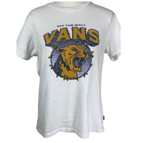 Vans Off the Wall Rawr Cat White T-Shirt - Medium - Picture 2 of 8